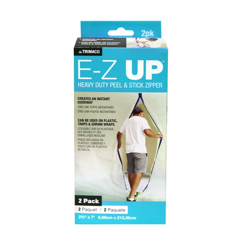 Trimaco 06184.4 E-Z UP Peel + Stick Zipper, Blue - Image 1